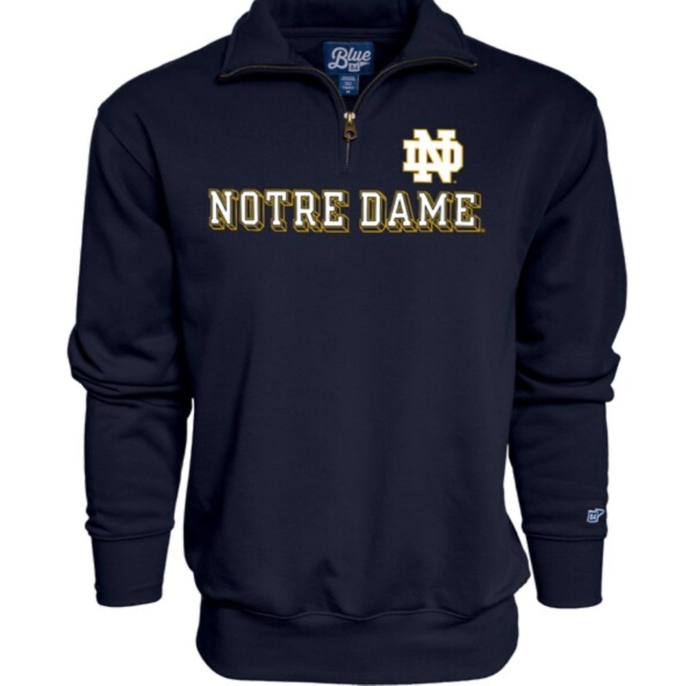 BLUE 84 Men’s Notre Dame Fighting Irish SP Hammy Fleece Quarter Zip Navy XXL